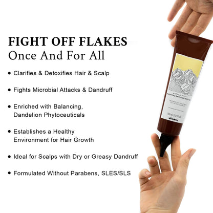Davines Naturaltech Purifying Gel, Clarifying & Anti-Dandruff for Dandruff (Oily or Dry) - With Dandelion Phytoceuticals - Treatment for Oily or Dry Dandruff, 5.07 Fl Oz