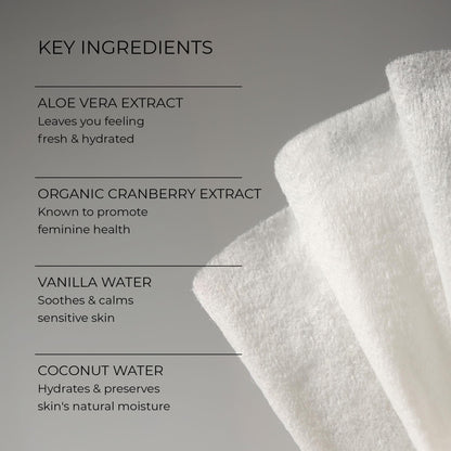 Woo More Play Freshies: All-Natural Feminine Intimacy Towelette Wipes with Coconut Oil and Aloe Vera, Promotes Feminine Health & Helps Alleviate Irritation - Vegan and Cruelty Free, 10ct