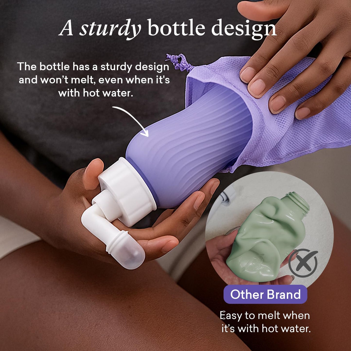 PurComfy Upside Down Peri Bottle for Postpartum Care Essentials, Portable Bidet Travel for Postpartum Perineal Cleansing and Recovery, Peri Bottle for Women, Men, and New Moms, 11 oz