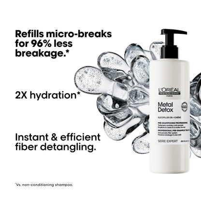 L'Oréal Professionnel Paris Metal Detox Pre-Shampoo Treatment - Strengthens, Refills Micro-Breaks and Protects Against Hard Water Metals, For Damaged and Color-Treated Hair