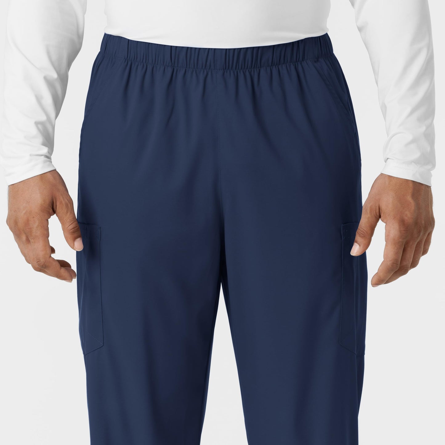 Wink Scrubs Unisex, Boundless, Straight-Leg Pants with Tuck-in Drawstring and 6 Pockets, Navy, L Short