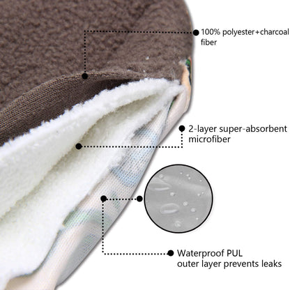 Teamoy 10pcs Cloth Panty Liners, Reusable Sanitary Pads with Wet bag, Washable Cloth Menstrual Pads with Charcoal Absorbency Layers (Country Style, 3pcs×7.9''+4pcs×10''+3pcs×11.6''), 11 Piece Set