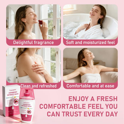 Cranberry Feminine Wash For Intimate Area Hygiene,pH Balance and Vitamin E for Vaginal wash,Non-Irritating,6.76 Fl Oz