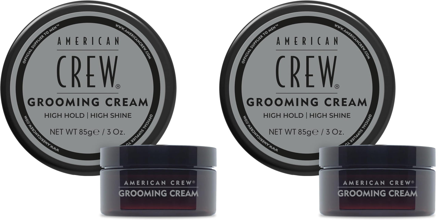 AMERICAN CREW Men's Grooming Cream,Like Hair Gel with High Hold & High Shine,3 oz,(Pack of 2)