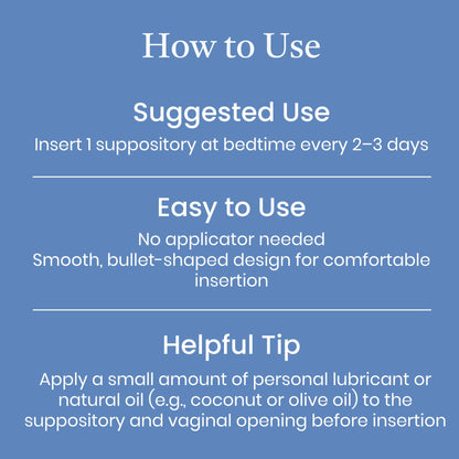NewLife Naturals Hyaluronic Acid Vaginal Suppositories for Women 5 MG - Vaginal Moisturizer Hydration Moisture Support, Menopause - 12 HA Inserts- 30 Day Supply USA