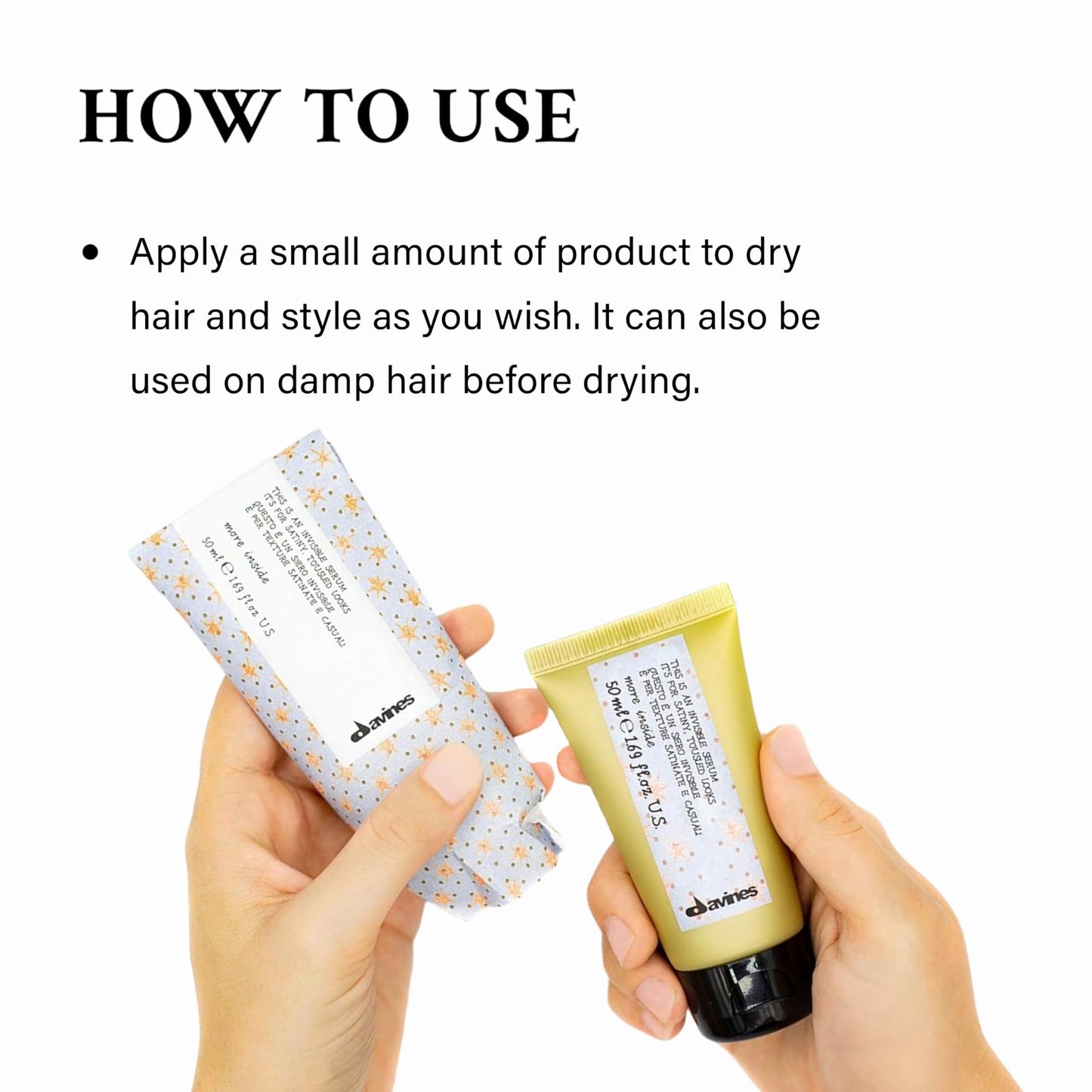 Davines This Is An Invisible Serum, Light Hold Anti-Frizz & Satiny Look - Soft Texture & Separation - Creates Casual "Undone" Styles, Travel Size, 1.69 Fl Oz
