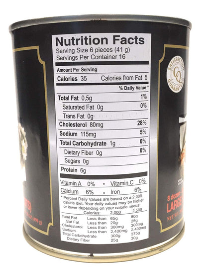 Chefs Quality Escargots Large Snails 28 Oz (17 Oz When Drained) 8 Dozen/96 Count 1 Can