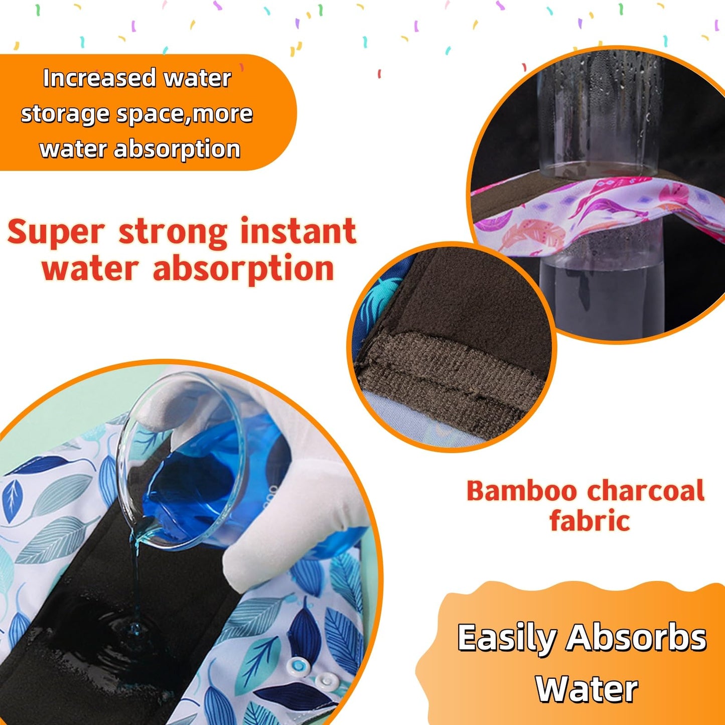 Washable Overnight Cloth Panty Liners Period Pads,Washable Sanitary Pad with Wings,Reusable Sanitary Pads for Women,7pcs/Set,Pack of 6+1 Storage Bag,Cloth Sanitary