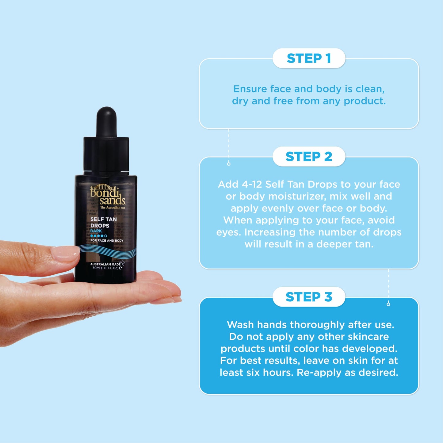 Bondi Sands Hydrating Self Tan Drops for Face and Body, 2 Shade Options, 1.01 FL OZ
