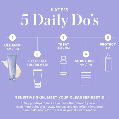 Kate Somerville Stressed Skin Saviors Goat Milk Set – Full Sized Face and Body Skincare Set with Goat Milk Cleanser & Goat Milk Body Lotion