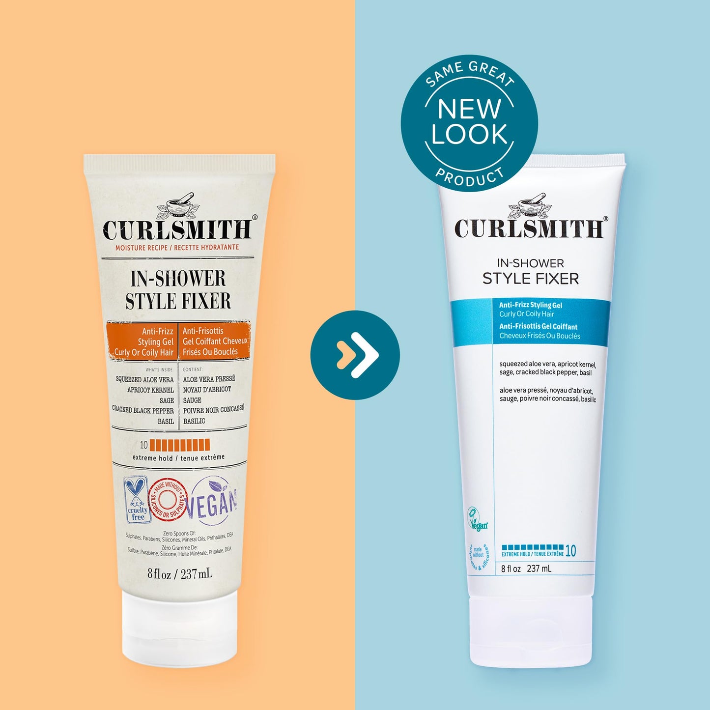 CURLSMITH In-Shower Style Fixer - Strong Hold Gel for Curls, Humidity-Proof Curl Styler, For All Curl Types, Vegan & Cruelty Free (2 oz)