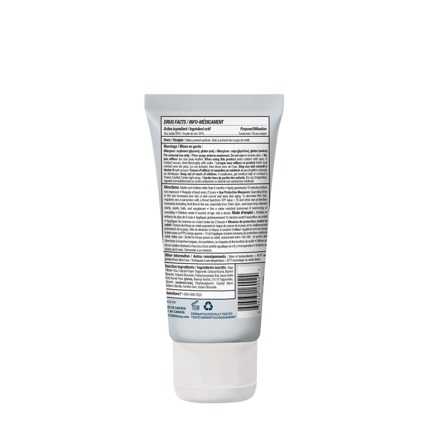 ATTITUDE Mineral Sunscreen for Baby and Kids with Sensitive Skin, EWG Verified, Broad Spectrum UVA/UVB, Dermatologically Tested, Plant and Mineral-Based Formula, Vegan, SPF 30, Unscented, 2.6 Oz