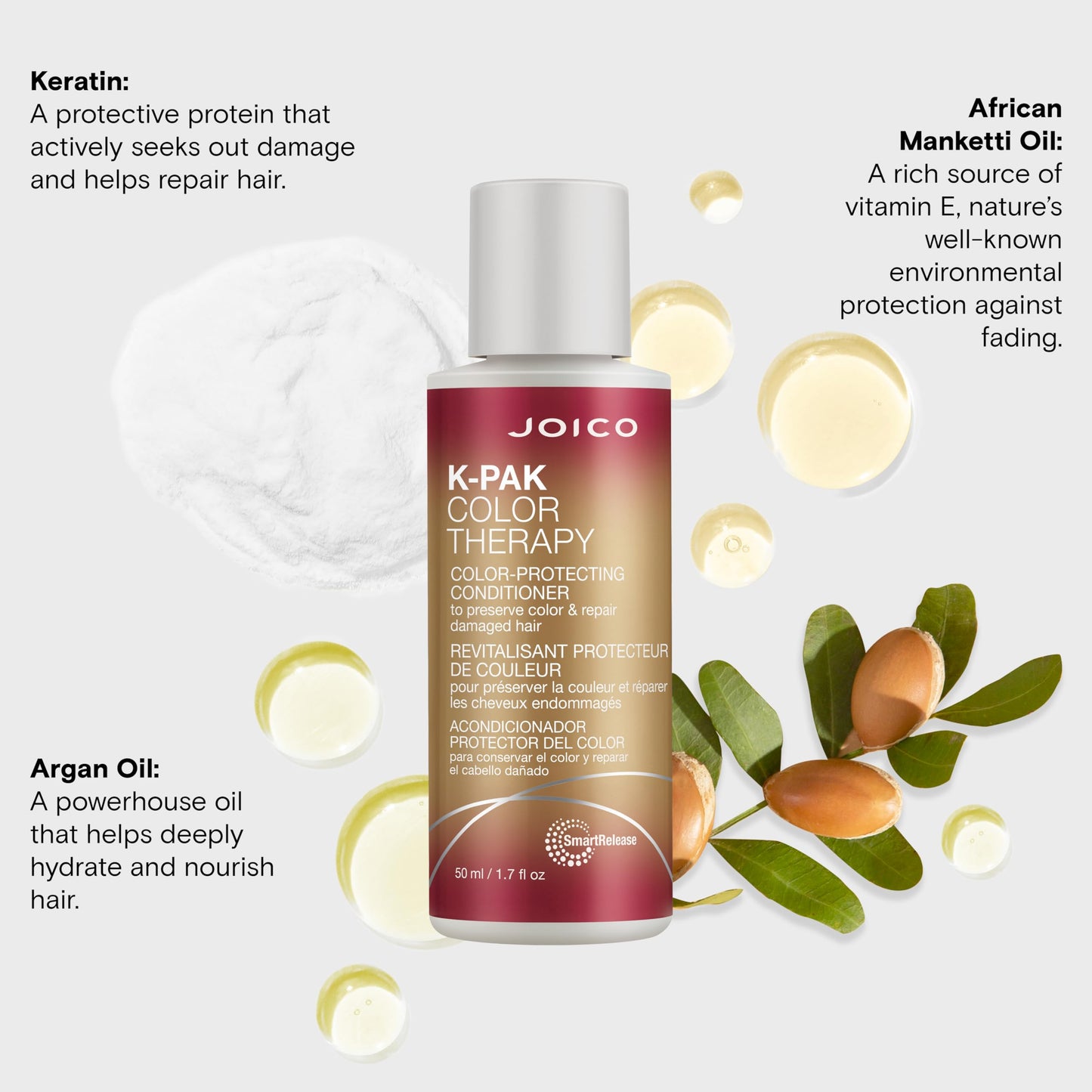 Joico K-PAK Color Therapy Color-Protecting Conditioner | For Color-Treated Hair | Boost Shine | Improve Elasticity | Repair Breakage | Rebuild Damaged Hair | With Keratin & Argan Oil