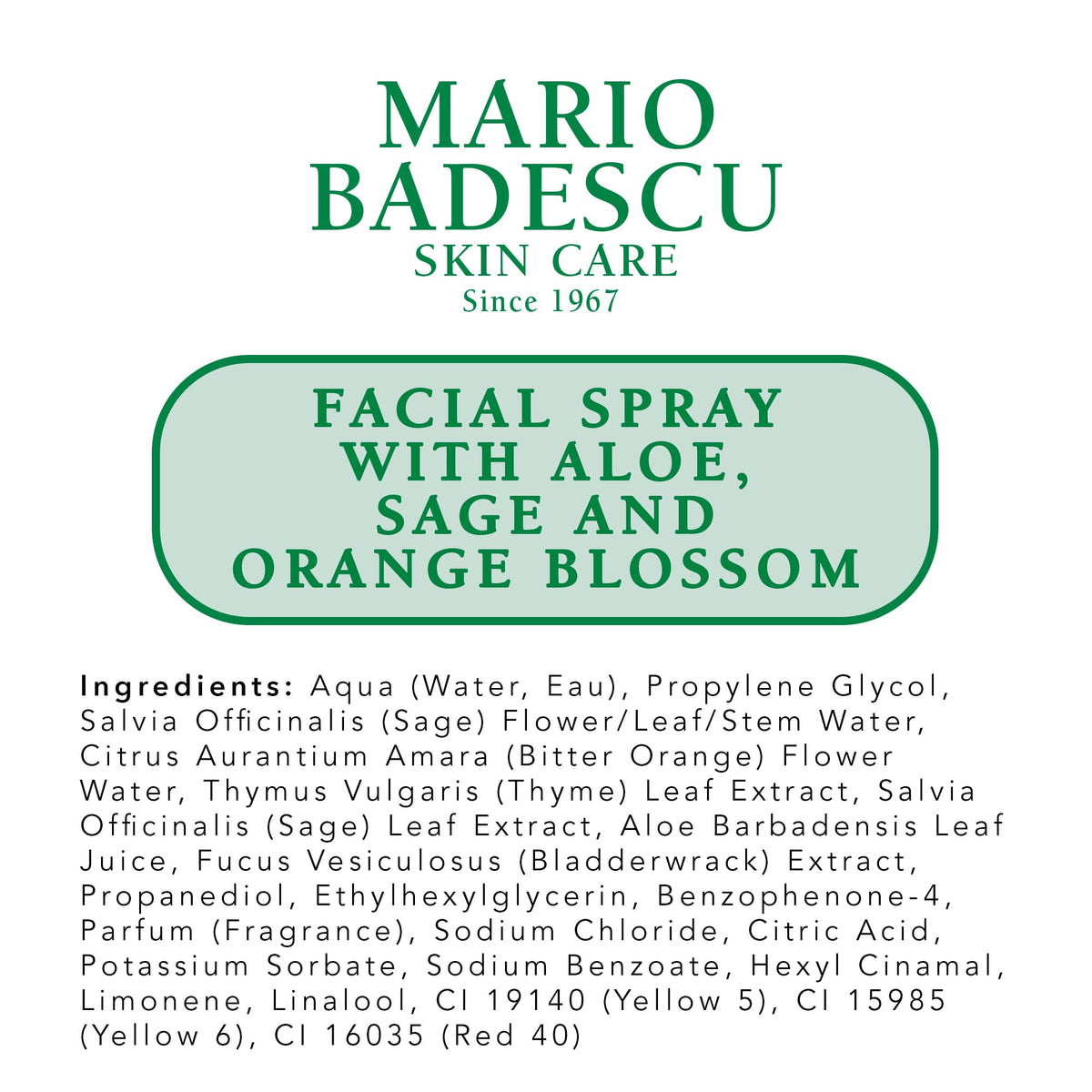 Mario Badescu Facial Spray with Aloe, Sage and Orange Blossom for All Skin Types | Face Mist that Hydrates & Uplifts
