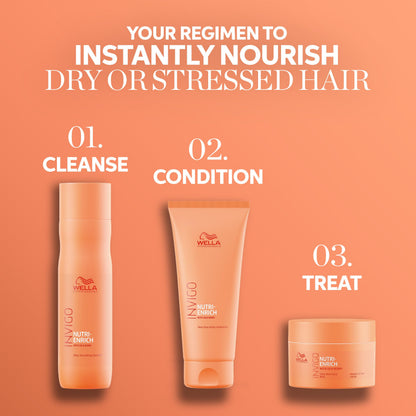 Wella Professionals Invigo Nutri-Enrich Frizz Control Cream with Goji Berry | For Dry or Stressed Hair | Deep Nourishment, Smoothness & Anti-Frizz Styling Cream | 5.07 oz