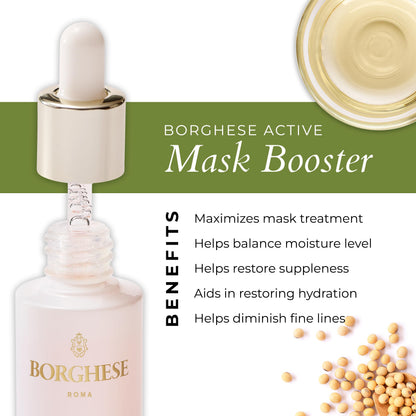 Borghese Fango Active & Delicato Masks + Active Mask Booster – Mineral-Rich Detoxifying Mud Face & Body Mask for Dry, Sensitive and Mature Skin