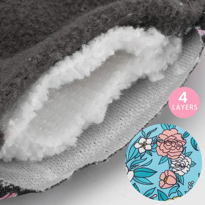 PHOGARY Reusable Menstrual Pads for Heavy Flow with Wet Bag, Sanitary Pads Set with Wings for Women, Washable Overnight Cloth Panty Liners (7 in 1, Style H)