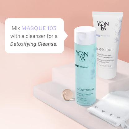 Yonka Masque 103 | Clay Face Mask | Clarify Skin and Tighten Pores with Botanical Extracts and Triple Clay Blend | Oily and Acne Prone Skin | Paraben-Free | 3.30 oz