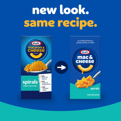 Kraft Spirals Original Mac & Cheese Macaroni and Cheese Dinner, 5.5 oz Box