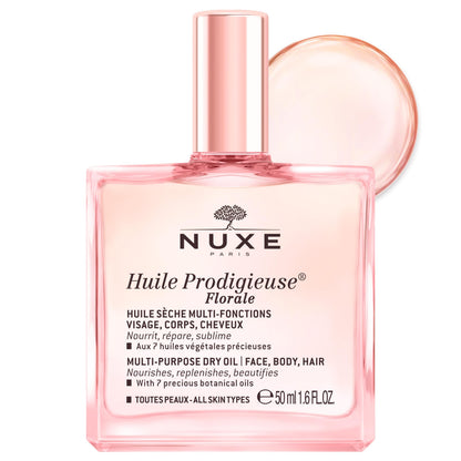 NUXE Huile Prodigieuse Floral - Organic All-in-One Oil for Body, Face & Hair. Radiant Looking Glow and Skin Hydration