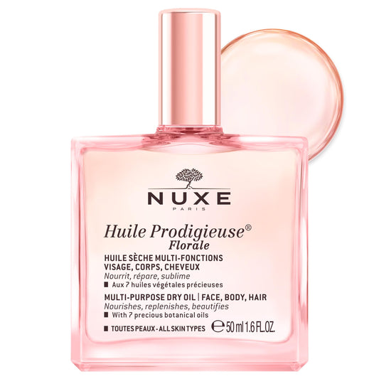 NUXE Huile Prodigieuse Floral - Organic All-in-One Oil for Body, Face & Hair. Radiant Looking Glow and Skin Hydration
