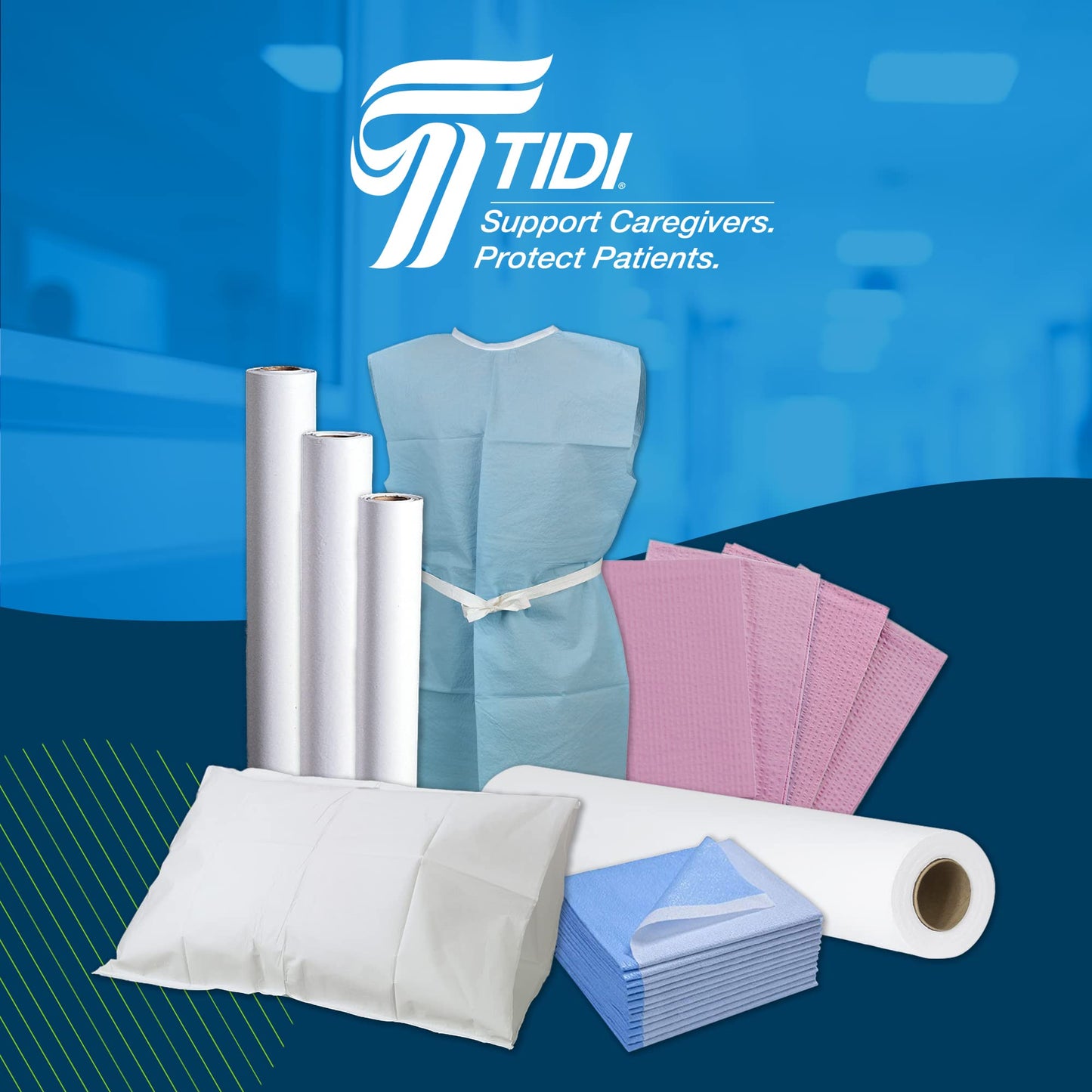 TIDI 980912 Everyday Exam Table Paper, White, 18” x 225’ (Pack of 12) ― Smooth Paper ― Hygienic Barrier ― For Medical Offices, Exam Rooms, Daycare Centers, Spas, Tattoo Studios ― Medical Supplies