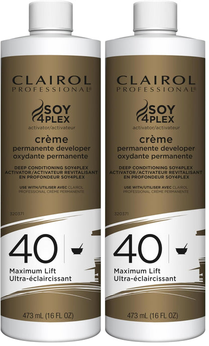 Clairol Professional Crème Permanente 40 Volume Hair Developers, 16 oz. | For Coloring, Lightening & Lifting with Deep Conditioning Formula | Packaging May Vary