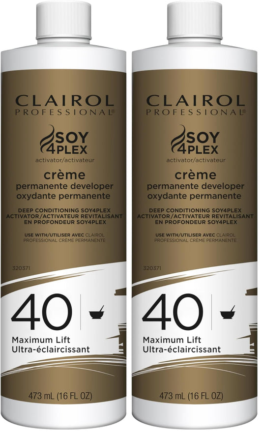 Clairol Professional Crème Permanente 40 Volume Hair Developers, 16 oz. | For Coloring, Lightening & Lifting with Deep Conditioning Formula | Packaging May Vary