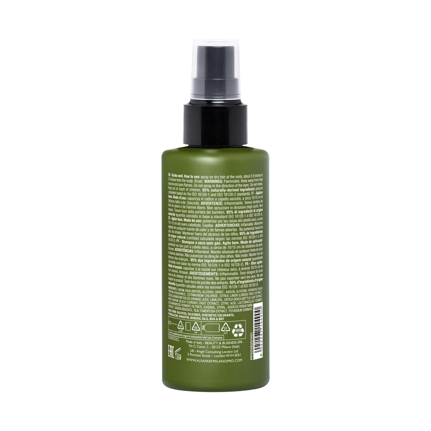 Alfaparf Milano Benvoleo Perfect Again Dry Shampoo Mist - Clean, Vegan, Sustainable Hair Care - Gas/Aerosol Free - Eliminated Residue and Odor - Two-Phase Dry Shampoo - 5.07 Fl. Oz.
