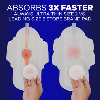Always Ultra Thin Feminine Pads with Wings for Women, Size 4, Overnight Absorbency, Unscented, Up to 100% Leak-Free Comfort, 36 Count