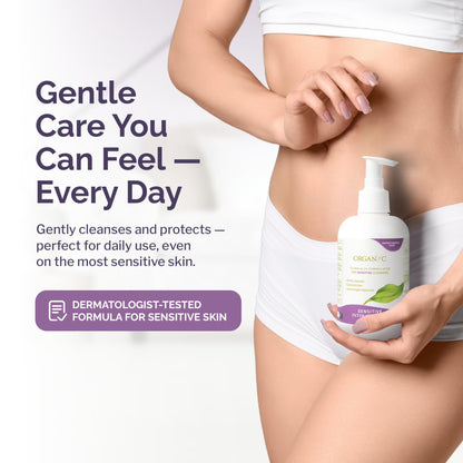 Organyc Feminine Wash for Incontinence, Gentle Intimate Wash for Women with Thyme Extract, Feminine Hygiene Supplies, 8.5 fl oz