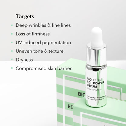 BIOEFFECT EGF Power Serum | Epidermal Growth Factor + KGF + Hyaluronic Acid | Intensive Age-Defying Face Treatment for Deep Wrinkles, Firmness & Skin Renewal, 15 mL / 0.50 oz