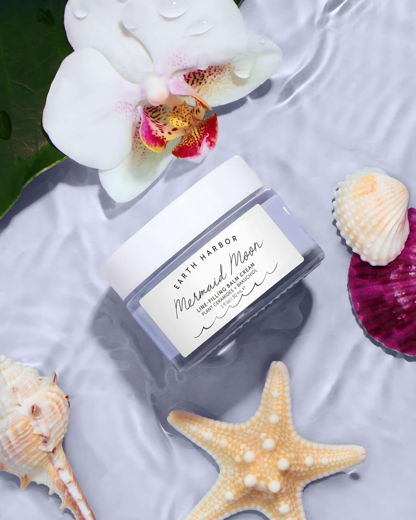 Earth Harbor Mermaid Moon Line-Filling Balm Cream - Vegan Night Treatment for Wrinkles and Hydration, with 20+ Actives - Deeply Restores and Nourishes Skin