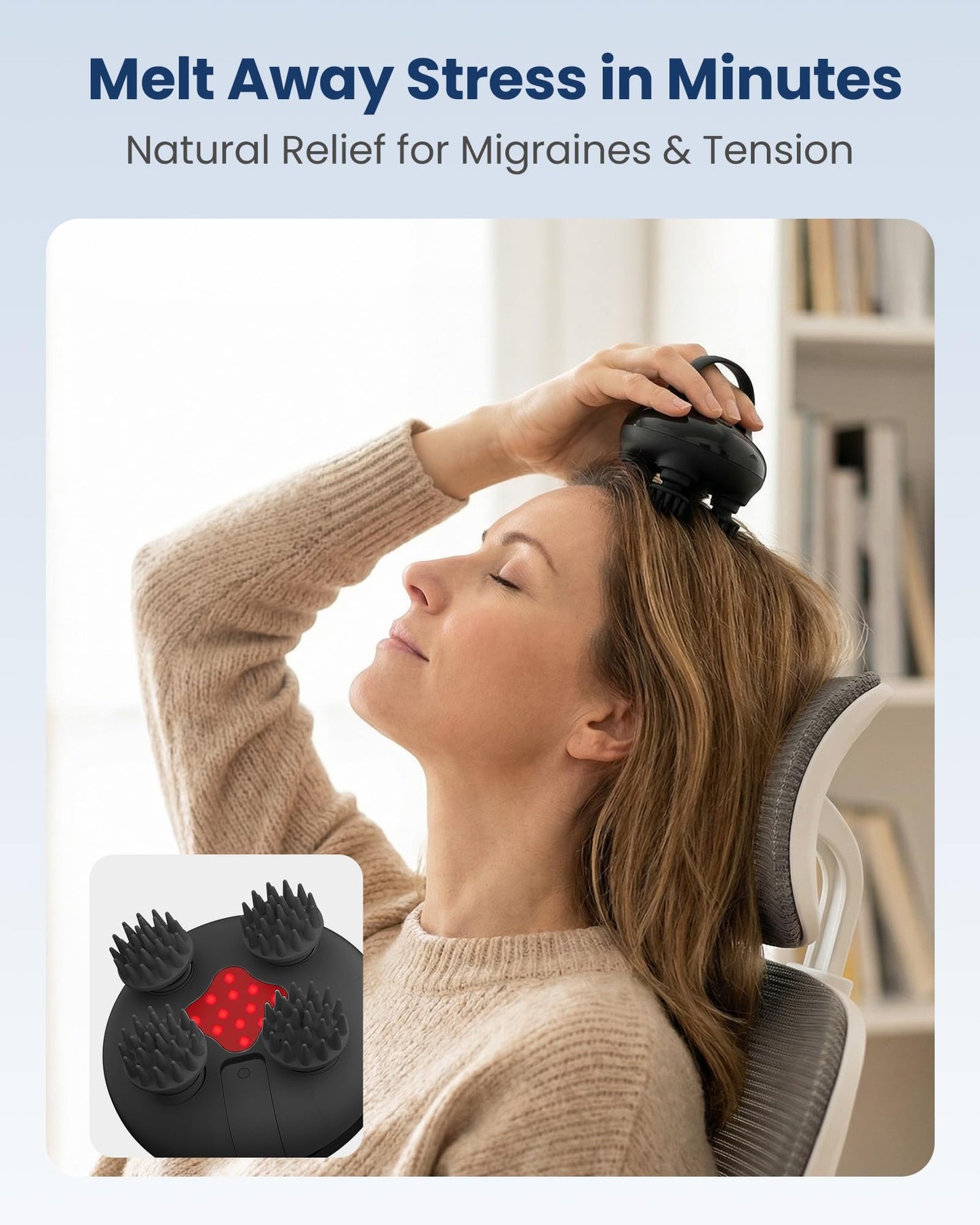 COMFIER Cordless Head Massager Scalp Massager Hair Growth with 3 kneading Modes,Waterproof Hair Massage with 8 Claws for Deep Cleansing,Body Cat Head Scratcher,Gift for Women,Men