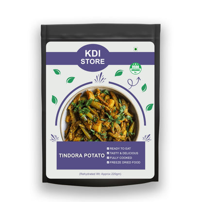 KDI Store Tindora Potato, Ready to Eat Indian Curry, Freeze Dried Food, USDA Organic, Fully Cooked,55g