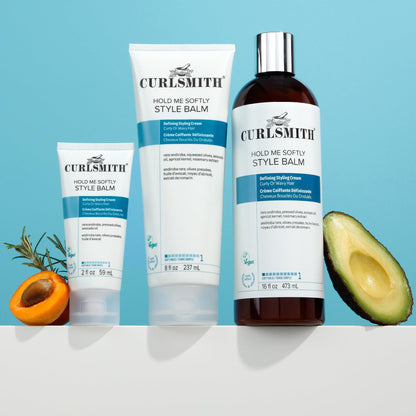 CURLSMITH Hold Me Softly Style Balm - Curl Enhancing, Soft Hold Curl Cream, Lightweight, No Crunch Curl Cream, For All Curl Types, Vegan & Cruelty Free