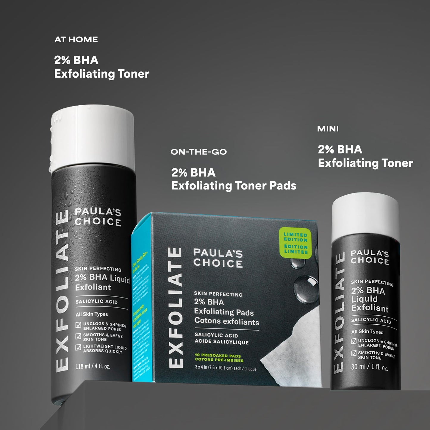 Paula's Choice SKIN PERFECTING 2% BHA Salicylic Acid Exfoliating Pads - Facial Exfoliant Pads for Blackheads, Enlarged Pores, Wrinkles & Fine Lines