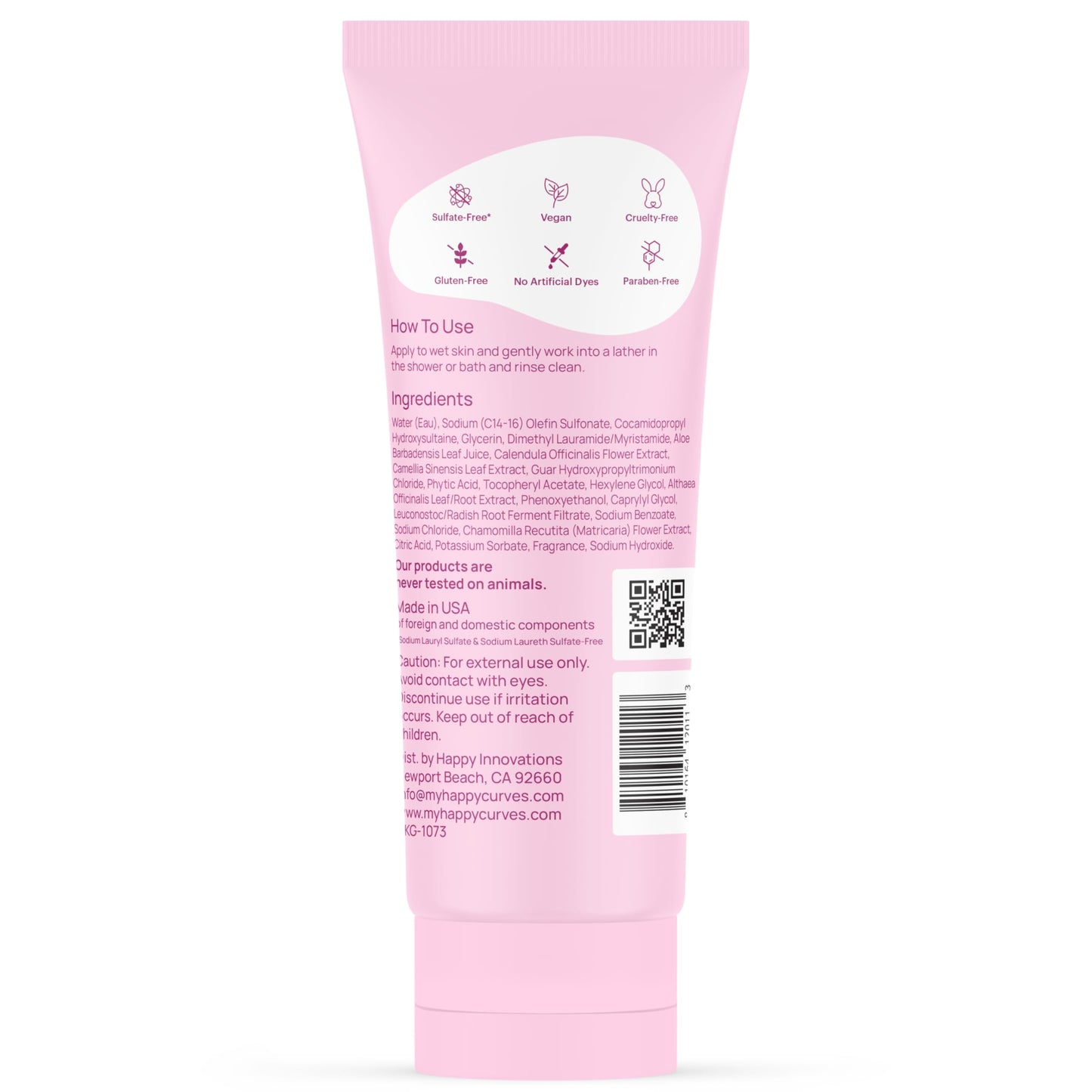 HAPPY CURVES Feminine Wash - pH Balanced Cleanser with Aloe & Vitamin E - Sulfate-Free, Paraben-Free Intimate Care for Women - Odor Control, Gentle Daily Vaginal & Sensitive Skin (Tahitian Vanilla)