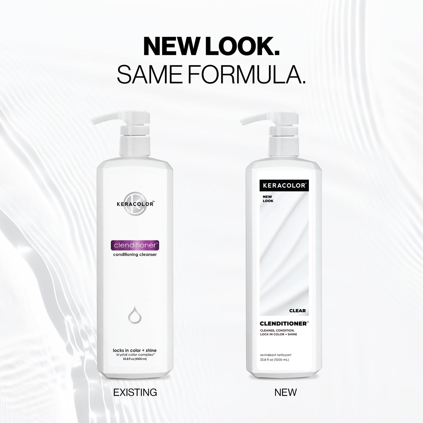 Keracolor Clenditioner Cleansing Conditioner, Clear, Color Protecting Keratin-Infused Co-Wash, Prevents Fade, 2 Sizes