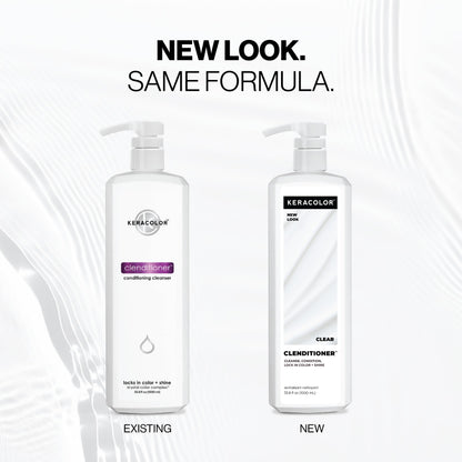 Keracolor Clenditioner Cleansing Conditioner, Clear, Color Protecting Keratin-Infused Co-Wash, Prevents Fade, 2 Sizes