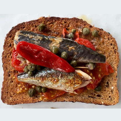 Nuri Mackerel Spiced in Olive Oil | 8 Pack | Product of Portugal | Premium Wild Caught, Hand Selected and Packaged | 100% Natural | Gourmet fish in 4.4 oz can (125 Gram)