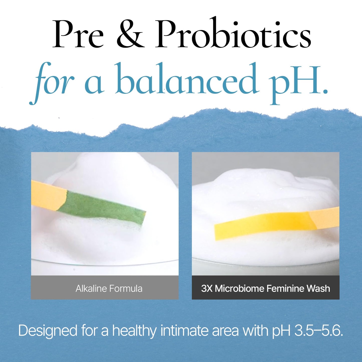 INERTIA pH-Balanced Feminine Wash The Pure 3X Microbiome, Pre & Probiotics, Glacier Water, Mannose & Cranberry Extract, 150ml, 5.07fl.oz