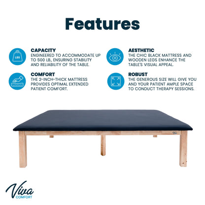 AdirMed Wide Bariatric Mat Table, Physiotherapy Exercise Table for Seniors