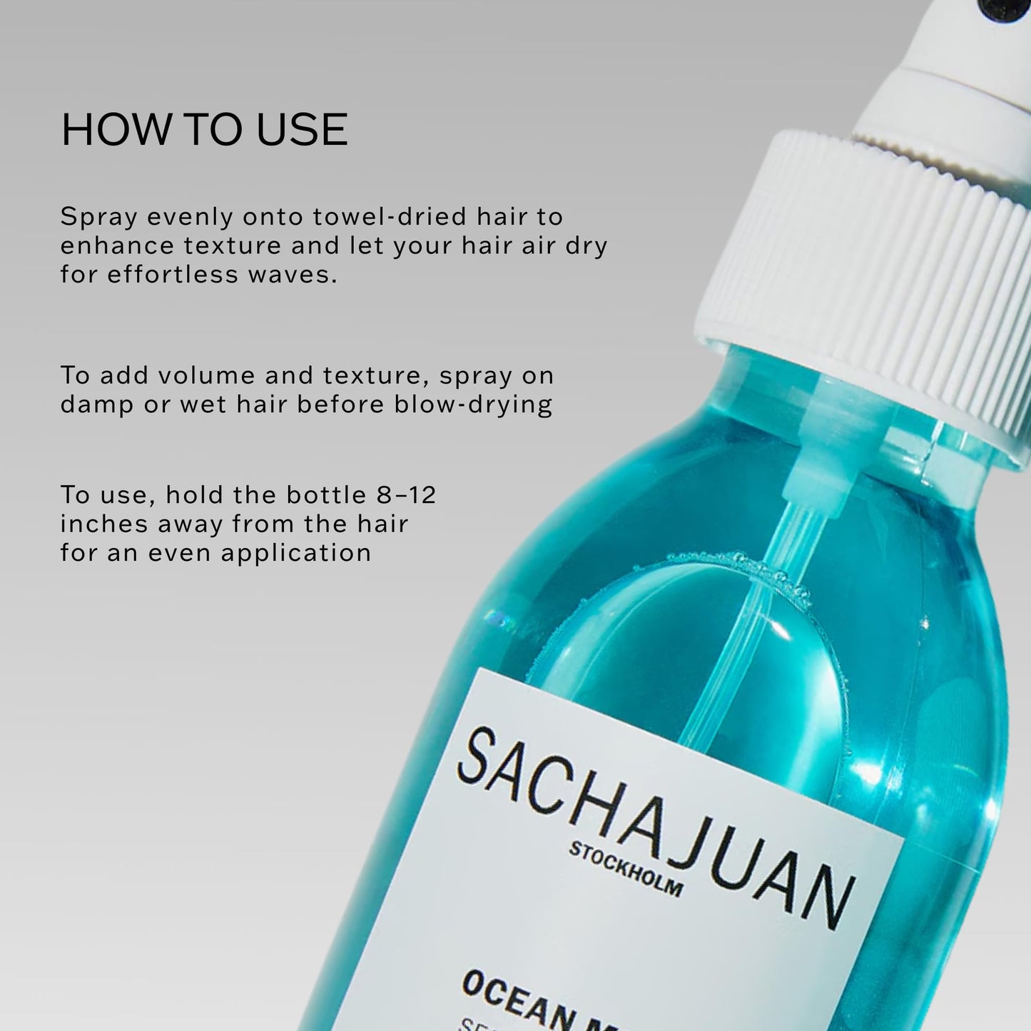 SACHAJUAN Ocean Mist Sea Salt Spray | Professional Texturizing Spray for Effortless Beach Waves | Instant Volume & Body with Matte Finish | Ocean Silk Technology | 5.1 fl oz