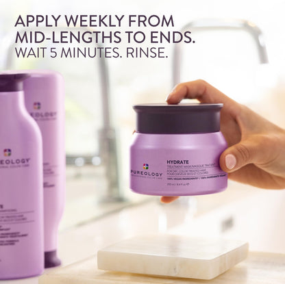 Pureology Hydrate Hair Treatment Mask - Deep Conditioning Mask, For Dry or Color-Treated Hair, Instant Shine & Detangling