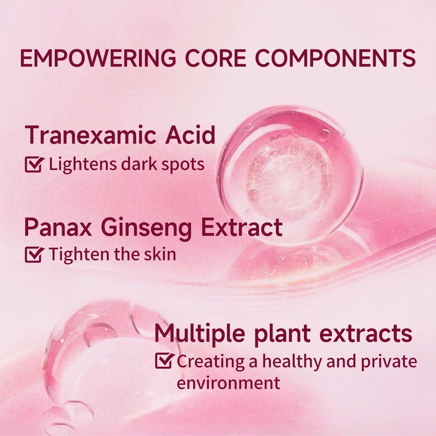 VENROCK Pink Revitalizing Serum for Women, Intimate Moisturizer with Ginseng Extract – pH Balanced, Fragrance Free, Paraben Free, 30ml