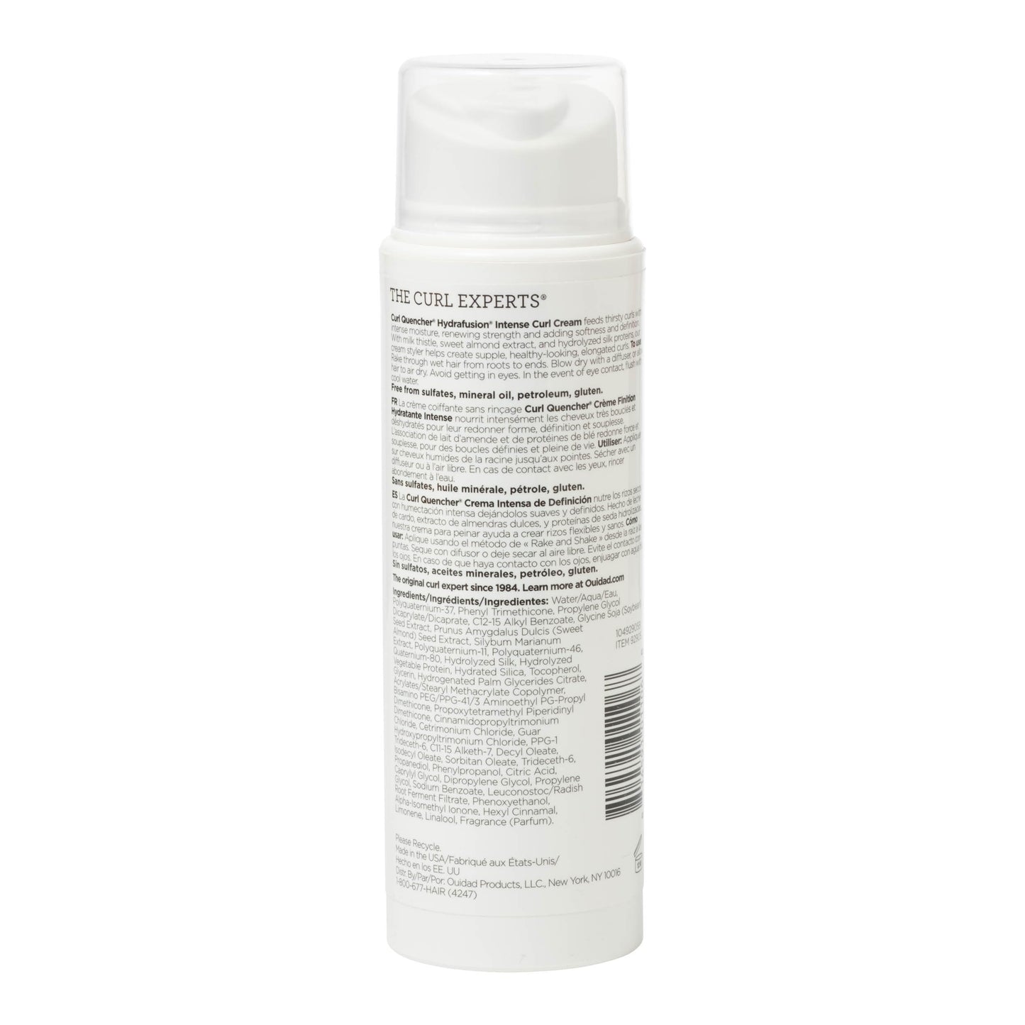 Ouidad Curl Quencher Hydrafusion Intense Curl Cream - 5 oz, Curl Defining Styling Cream for Touchable Curls, Flexible Hold Frizz Control Curly Hair Cream, Helps Eliminate Dryness, For Tight Curls
