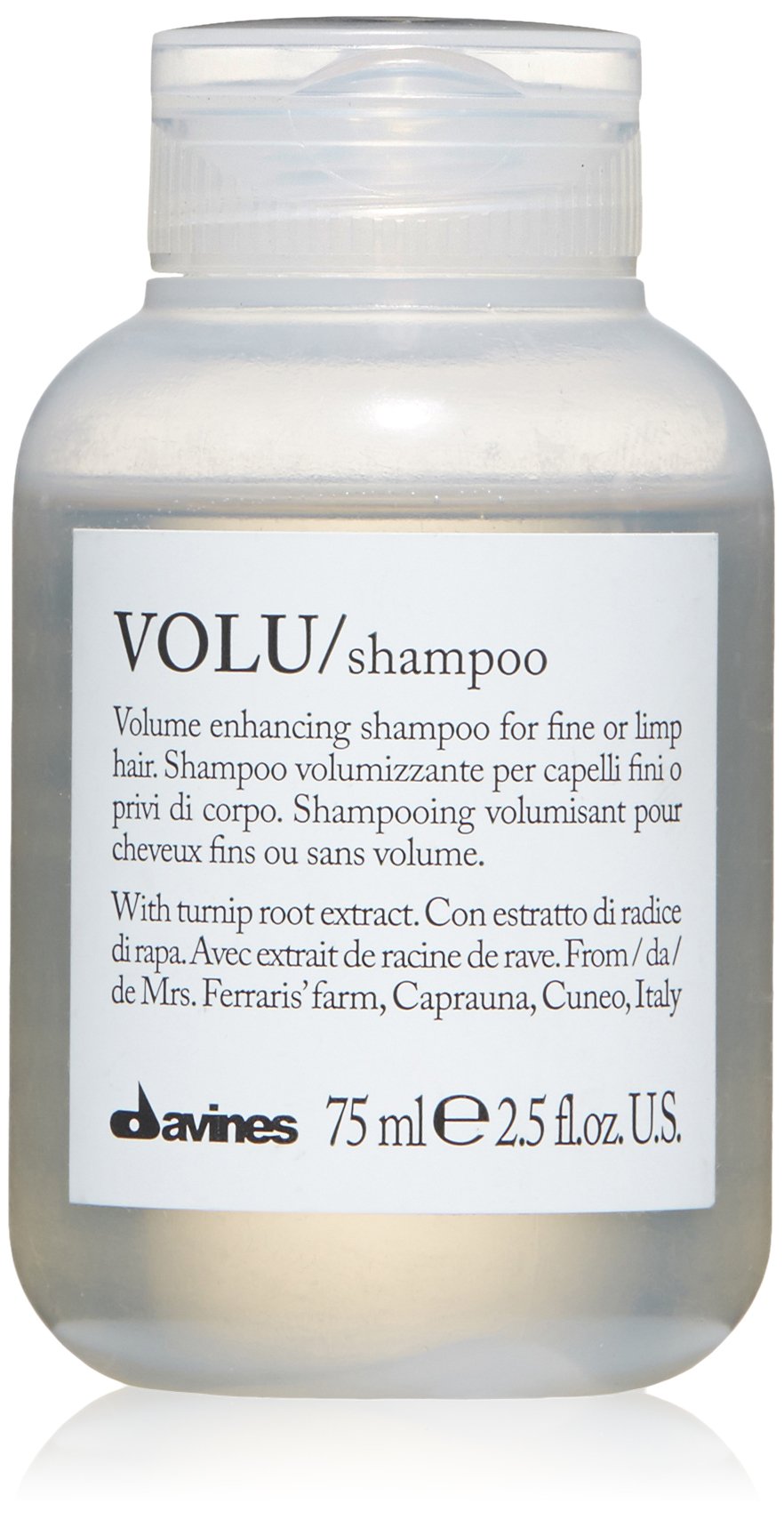 Davines VOLU Shampoo, Volume Shampoo For Fine, Thin Hair Types, Gentle Everyday Volumizing