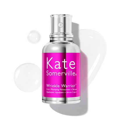 Kate Somerville Wrinkle Warrior® 2-in-1 Plumping Moisturizer + Serum – Hydrating Formula with Hyaluronic Acid, Smooths Fine Lines, Firms Skin & Boosts Radiance, 1.7 Fl Oz