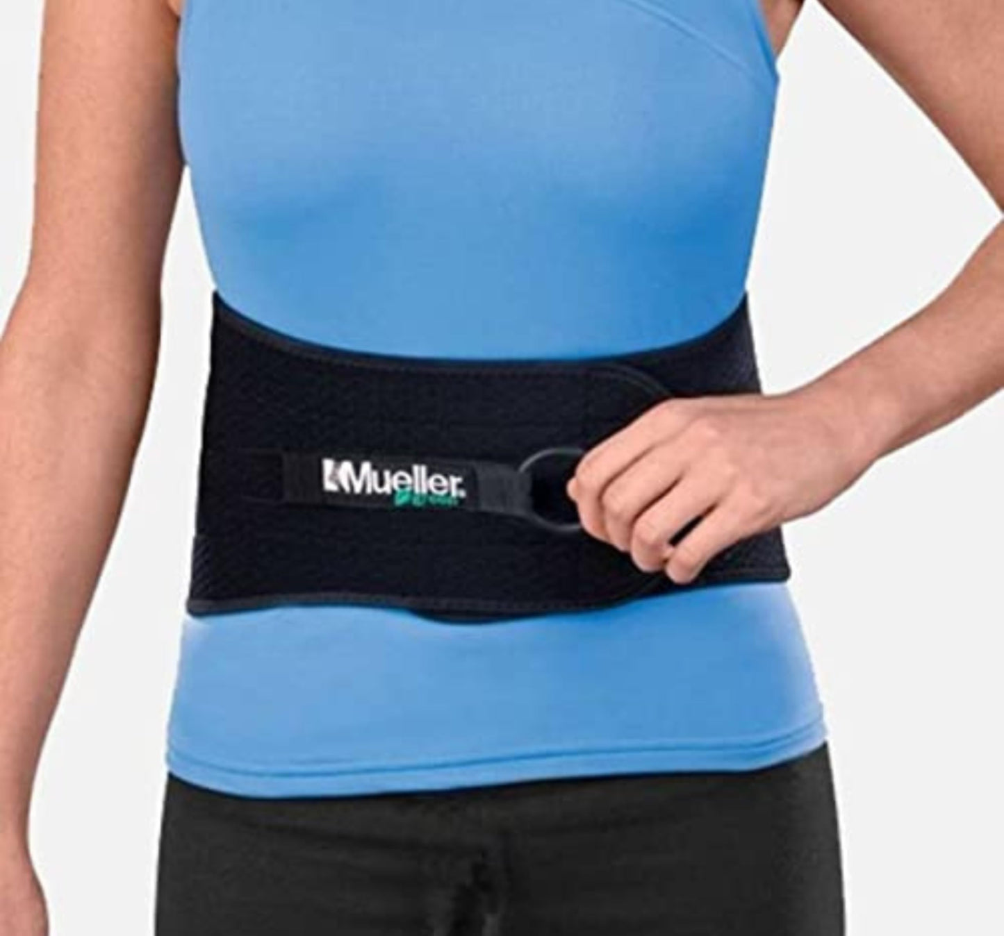 Mueller Sports Medicine Adjustable Back & Abdominal Support, Belt, Back Pain Relief Support for Men and Women, Ideal for Lower Back Pain, Weakness, Fatigue, Black, One Size